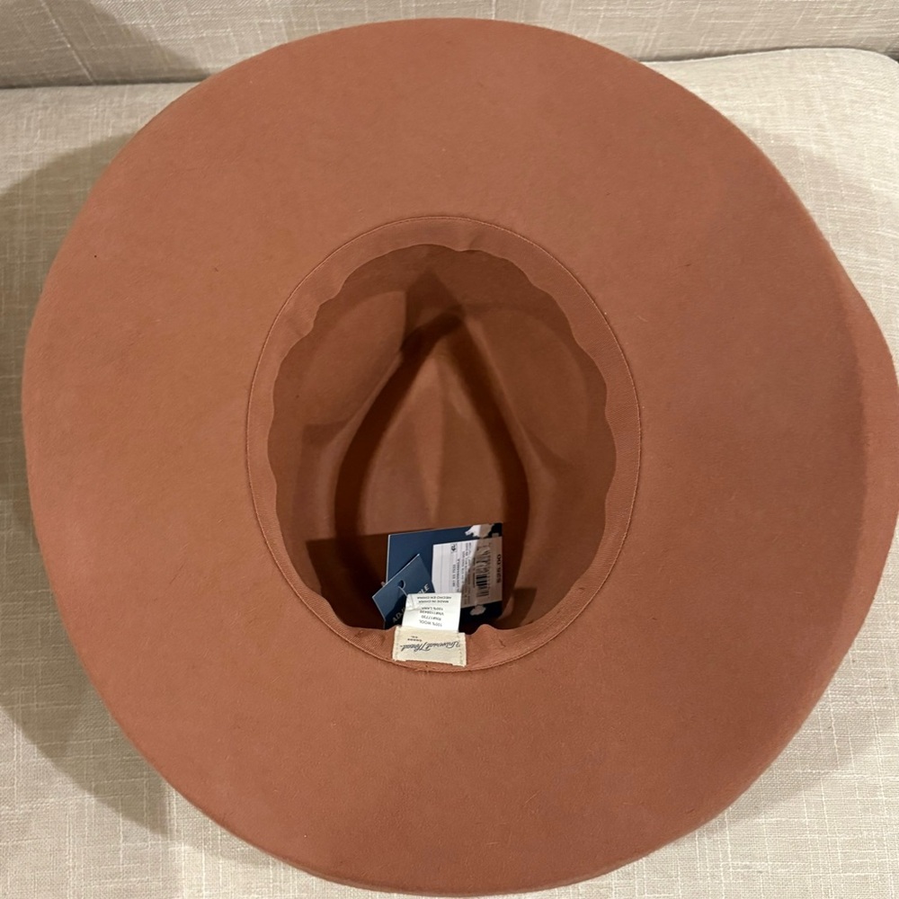 Rose Pink Wide Brim Wool Fedora Hat - Picture 2 of 3